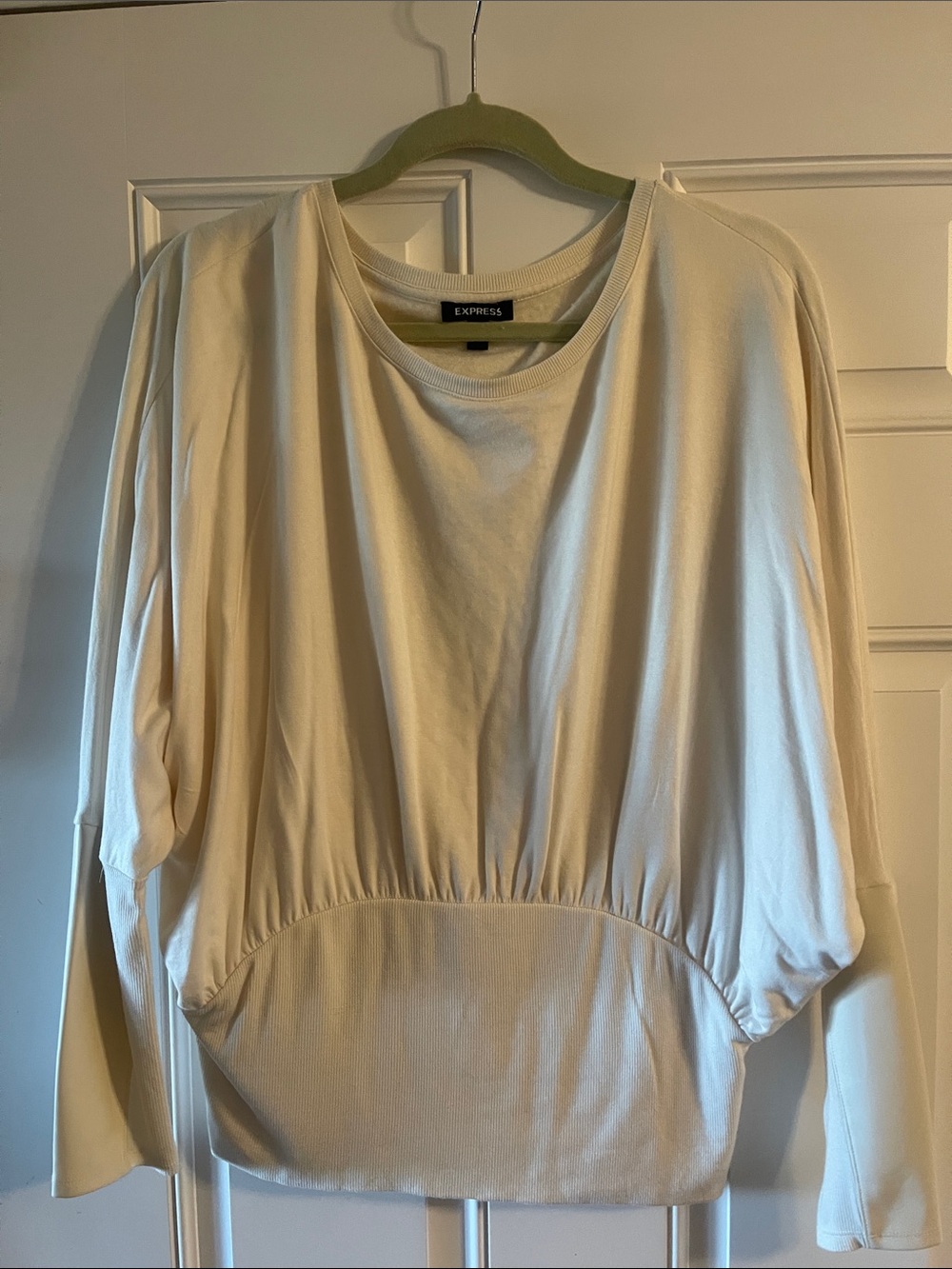 Express Off-White Dolman Sleeve Pullover